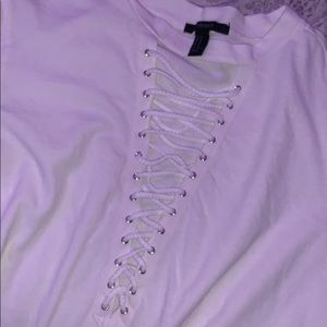 forever21 lace up tee